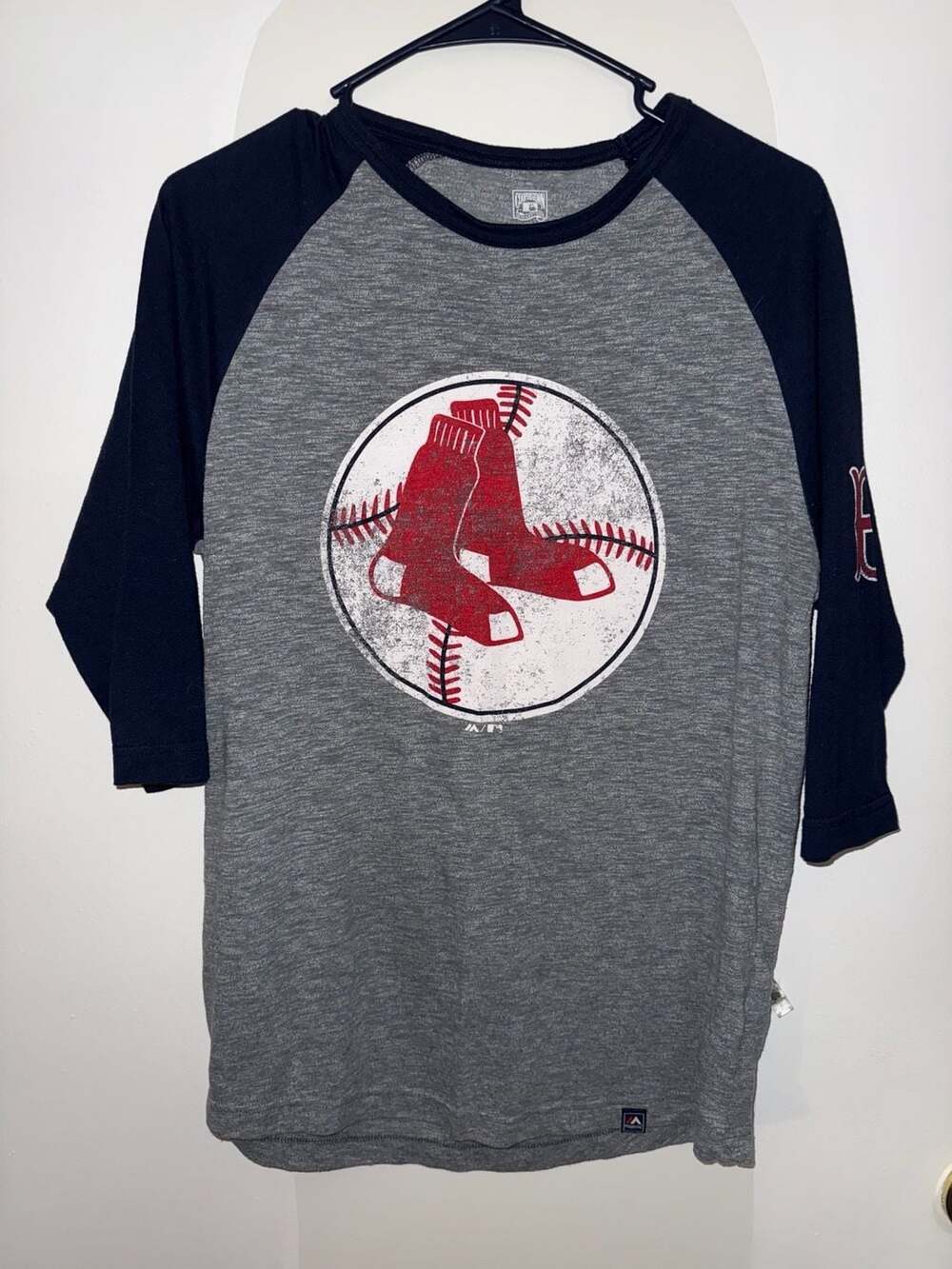 Majestic Cooperstown Collection Boston Red Sox 3/4 Sleeve Raglan Shirt